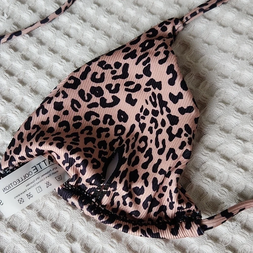 Bikini animal print top beach vacation